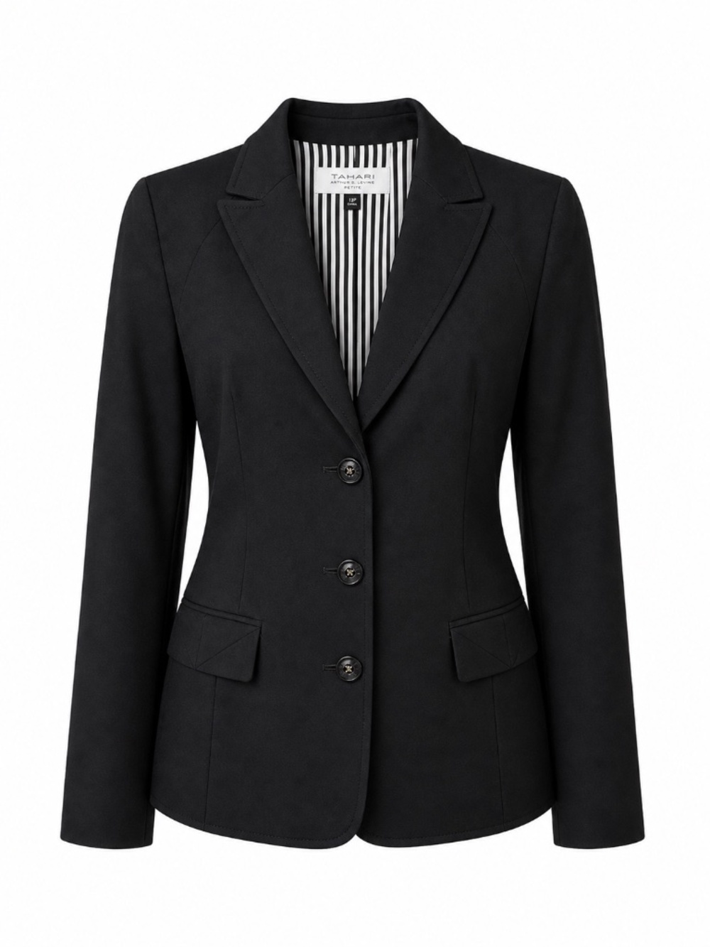 Tahari ASL Black Blazer Size Petite 12P